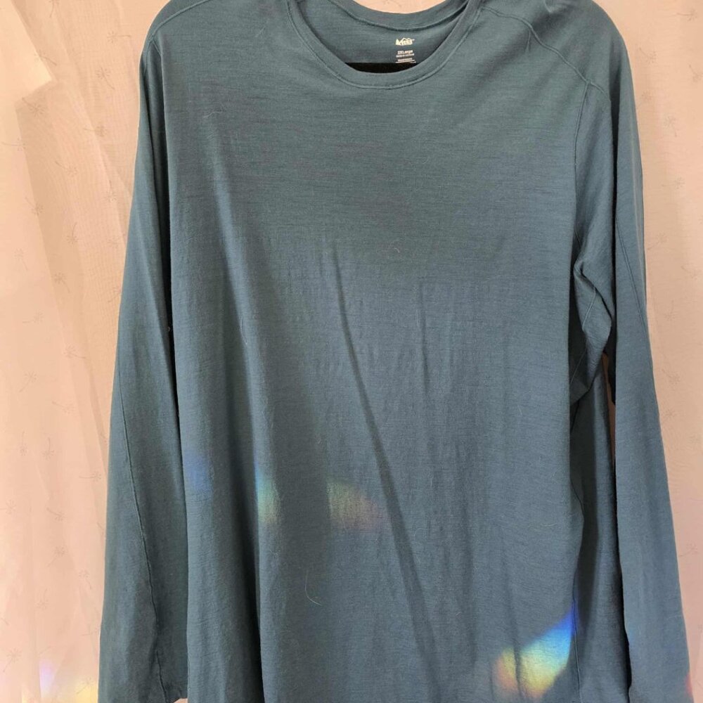 REI Long Sleeve Tee in Teal Blue